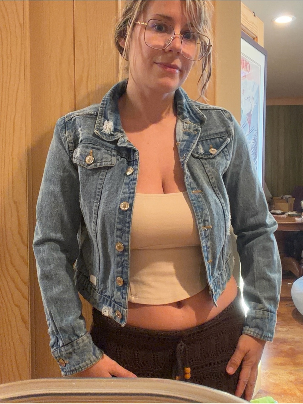7 For All Mankind Light Blue Distressed Denim Jacket - Picture 8 of 14